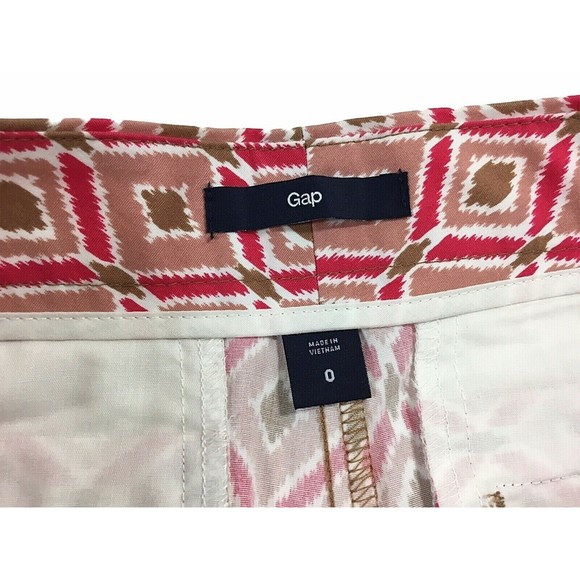Gap Women's Size 00 Shorts Cotton Tribal Aztec Print Pink/Brown 3.5” Inseam - Picture 5 of 7